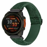Elastisches Solo Loop Nylonarmband - Dunkelgr&uuml;n - Garmin Fenix 9 / 9 pro - 47mm