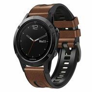 Leder + Silikonarmband - Braun - Garmin Instinct 3 / Instinct E - 45mm