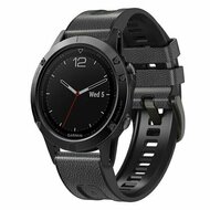 Leder + Silikonarmband - Dunkelgrau - Garmin Quatix 8 - 47mm