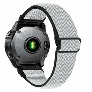 Elastisches Solo Loop Nylonarmband - Wei&szlig; mit Schwarz - Garmin Quatix 8 - 47mm