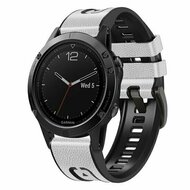 Leder + Silikonarmband - Wei&szlig; - Garmin Quatix 8 - 47mm
