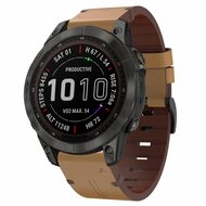Lederarmband - Hellbraun - Garmin Quatix 8 - 47mm