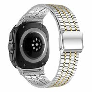 Edelstahlarmband - Silber mit Gold - Samsung Galaxy Watch 9 - 40mm / 44mm