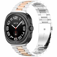Edelstahl-Gliederarmband - Silber mit Champagnergold - Samsung Galaxy Watch 9 - 40mm / 44mm
