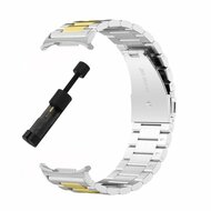 Edelstahl-Gliederarmband - Silber mit Gold - Samsung Galaxy Watch 9 - 40mm / 44mm
