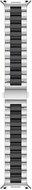 Edelstahl-Gliederarmband - Silber mit Schwarz - Samsung Galaxy Watch 9 - 40mm / 44mm