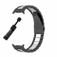 Edelstahl-Gliederarmband - Schwarz mit Silber - Samsung Galaxy Watch 9 - 40mm / 44mm
