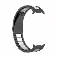 Edelstahl-Gliederarmband - Schwarz mit Silber - Samsung Galaxy Watch 9 - 40mm / 44mm