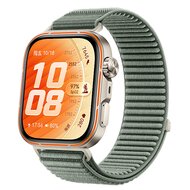 Geripptes Nylonarmband - Graugr&uuml;n - Huawei Watch Fit 5 / 4 / 3