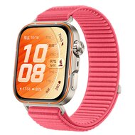 Geripptes Nylonarmband - Koralle - Huawei Watch Fit 5 / 4 / 3