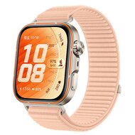 Geripptes Nylonarmband - Hellrosa - Huawei Watch Fit 5 / 4 / 3