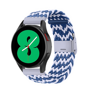 Huawei Watch 5 - 42mm - Geflochtenes Nylonarmband - Blau / wei&szlig; gestreift
