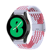 Huawei Watch 5 - 42mm - Geflochtenes Nylonarmband - Wei&szlig;/Rosa
