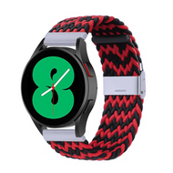 Huawei Watch 5 - 42mm - Geflochtenes Nylonarmband - Rot / schwarz gestreift