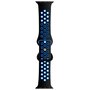 Sportarmband mit zus&auml;tzlicher Schlaufe - Schwarz + Blau - Geeignet f&uuml;r Apple Watch 38mm / 40mm / 41mm