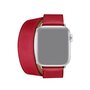Double Leather Loop Armband - Rot - Geeignet f&uuml;r Apple Watch 38mm / 40mm / 41mm