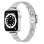 Edelstahl Slim Fit Armband - Silber - Geeignet f&uuml;r Apple Watch 42mm / 44mm / 45mm / 49mm