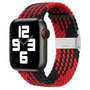 Geflochtenes Armband - Rot mit Schwarz - Geeignet f&uuml;r Apple Watch 42mm / 44mm / 45mm / 49mm