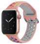 Silikon-Sportband mit Schnalle - Pink + Multicolour - Geeignet f&uuml;r Apple Watch 42mm / 44mm / 45mm / 49mm