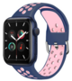 Silikon-Sportband mit Schnalle - Blau Lila + Pink - Geeignet f&uuml;r Apple Watch 42mm / 44mm / 45mm / 49mm