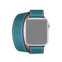 Double Leather Loop Armband - Blau - Geeignet f&uuml;r Apple Watch 42mm / 44mm / 45mm / 49mm