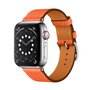 Lederarmband - Orange - Geeignet f&uuml;r Apple Watch 42mm / 44mm / 45mm / 49mm