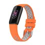 Fitbit Luxe - Silikon-Sportband - Gr&ouml;&szlig;e: Large - Orange + grau