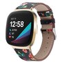 Fitbit Versa 3/4 &amp; Sense 1/2 Lederband - Blumendruck