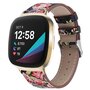 Fitbit Versa 3/4 &amp; Sense 1/2 Lederband - Blumendruck