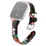Fitbit Versa 1 / 2 &amp; Lite Armband TPU Leder - Blumendruck rot