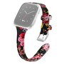 Fitbit Versa 1 / 2 &amp; Lite Armband TPU Leder - Blumendruck schwarz