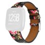 Fitbit Versa 1 / 2 &amp; Lite Lederband - Blumendruck rosa