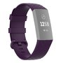 Fitbit Charge 3 &amp; 4 Silikonband mit Rautenmuster - Gr&ouml;&szlig;e: Klein - Dunkelviolett