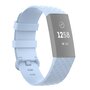 Fitbit Charge 3 &amp; 4 Silikonband mit Diamantmuster - Gr&ouml;&szlig;e: Klein - Hellblau