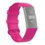 Fitbit Charge 3 &amp; 4 Silikonband mit Rautenmuster - Gr&ouml;&szlig;e: Klein - Rosa