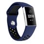 Fitbit Charge 3 &amp; 4 Silikon DOT Armband - Dunkelblau / Schwarz - Gr&ouml;&szlig;e: Klein