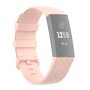 Fitbit Charge 3 &amp; 4 Silikonband mit Rautenmuster - Gr&ouml;&szlig;e: Large - hellrosa