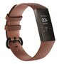Fitbit Charge 3 &amp; 4 Silikonband mit Rautenmuster - Gr&ouml;&szlig;e: Gro&szlig; - Kaffee