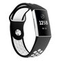 Fitbit Charge 3 &amp; 4 Silikon DOT Armband - Wei&szlig;/Schwarz - Gr&ouml;&szlig;e: Gro&szlig;