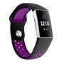 Fitbit Charge 3 &amp; 4 Silikon DOT Armband - Lila/Schwarz - Gr&ouml;&szlig;e: Gro&szlig;