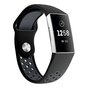 Fitbit Charge 3 &amp; 4 Silikon DOT Band - Schwarz + Grau - Gr&ouml;&szlig;e: Large