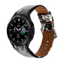 Samsung Galaxy Watch 4 Classic - 42mm &amp; 46mm - Lederarmband - Blumendruck grau