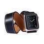 Kakapi Double Strap Armband - Schwarz - Geeignet f&uuml;r Apple Watch 42mm / 44mm / 45mm / 49mm