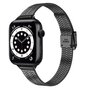 Edelstahl Slim Fit Armband - Schwarz - Geeignet f&uuml;r Apple Watch 42mm / 44mm / 45mm / 49mm