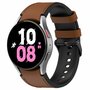 Leder + Silikonband - Gr&ouml;&szlig;e: gro&szlig; - Braun - Samsung Galaxy Watch 4 - 40mm &amp; 44mm