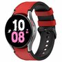 Leder + Silikonband - Gr&ouml;&szlig;e: gro&szlig; - Rot - Samsung Galaxy Watch 4 - 40mm &amp; 44mm