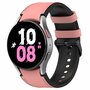 Leder- und Silikonarmband - Gr&ouml;&szlig;e: gro&szlig; - Pink - Samsung Galaxy Watch 4 - 40mm &amp; 44mm