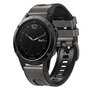 Leder + Silikonband - Grau - Garmin Fenix 7X / 6X / 5X