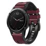 Leder + Silikonband - Bordeaux - Garmin Fenix 7X / 6X / 5X