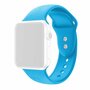 Silikon-Sportband - Blau - Doppeldruckknopf-Verschluss - Geeignet f&uuml;r Apple Watch 42mm / 44mm / 45mm / 49mm